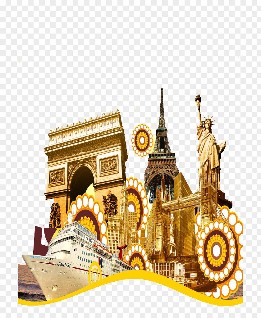 City Pictures Arc De Triomphe Tourism Comics Poster Illustration PNG