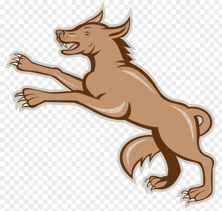 Gray Wolf Cartoon PNG