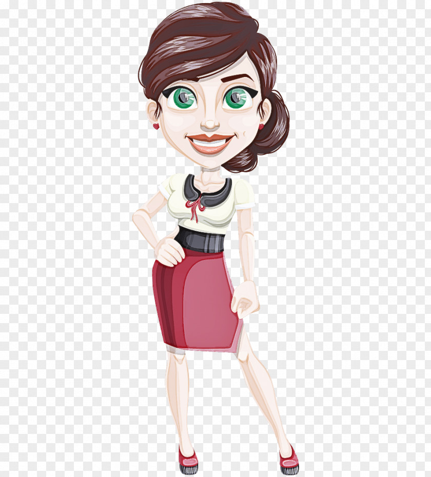Style Brown Hair Cartoon Animation Fashion Design PNG