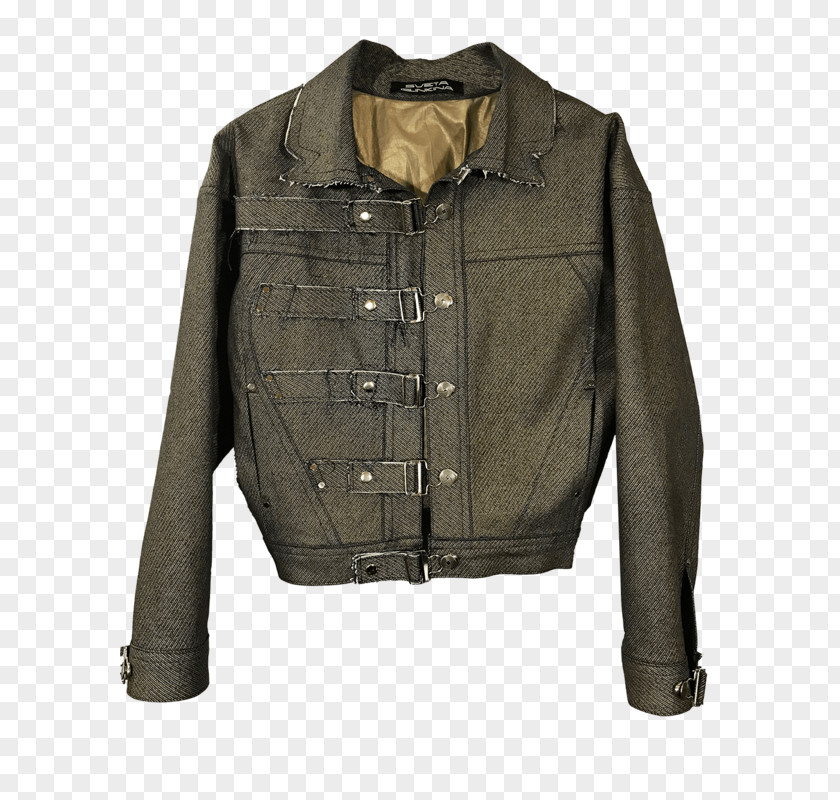 Jacket Leather Sleeve Pocket Zipper PNG