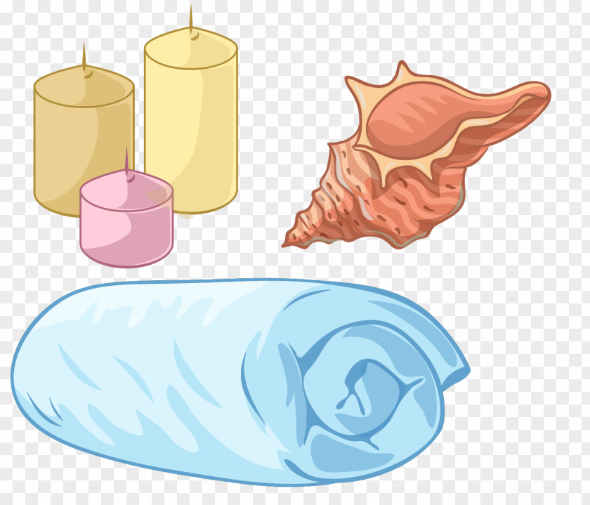 Vector Hand-painted Candle Is Wound Conch Euclidean PNG