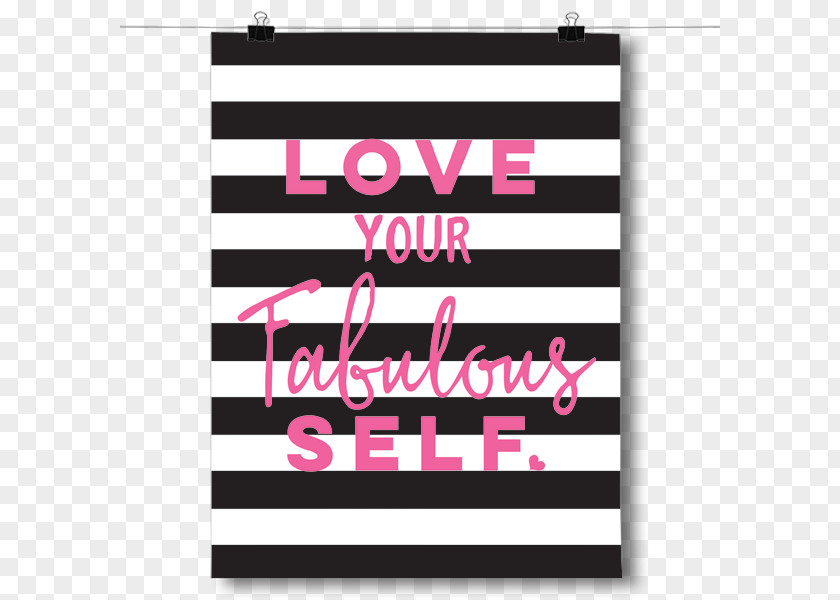 Love Your Self Pink M Poster Brand Standard Paper Size Font PNG