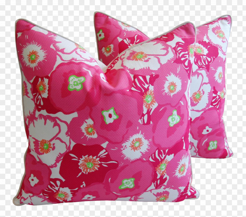 Pillows Throw Cushion Pink M Begonia PNG