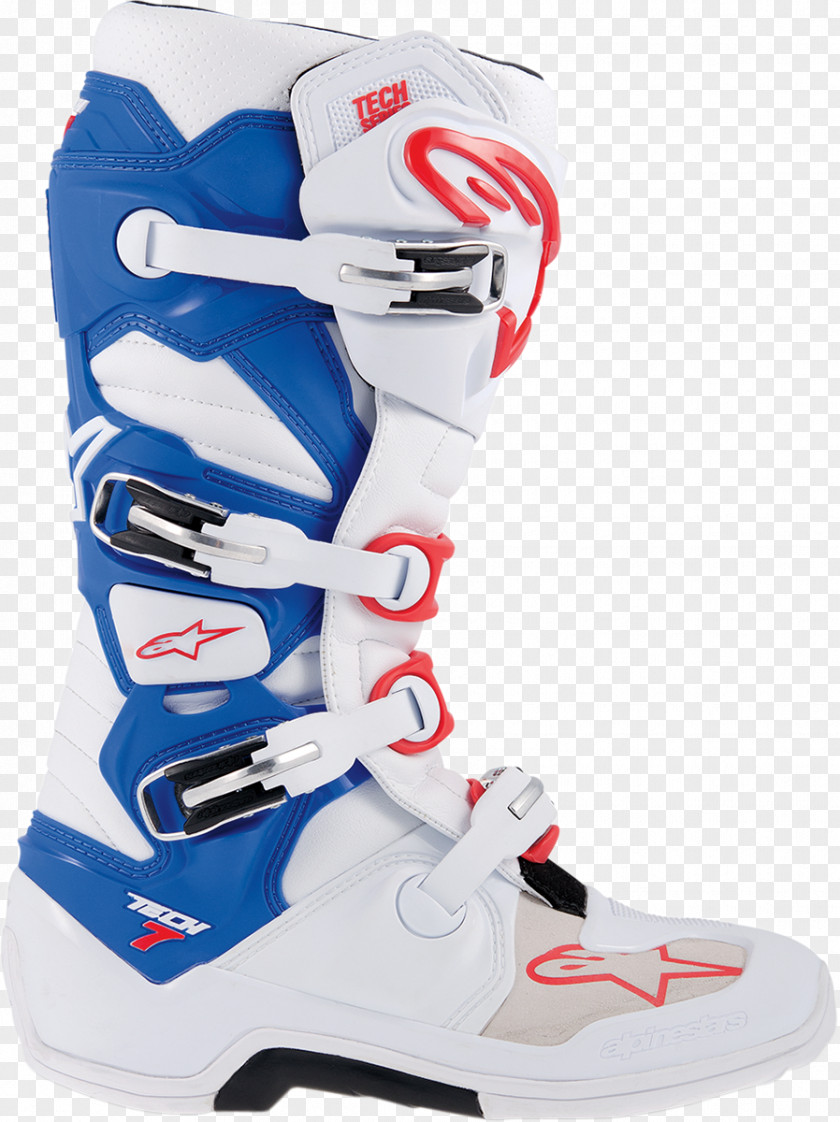 Motocross Ski Boots Alpinestars White Blue PNG