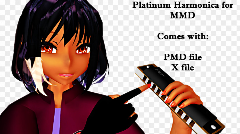 Platinum Safflower Three Dimensional Black Hair Animated Cartoon PNG