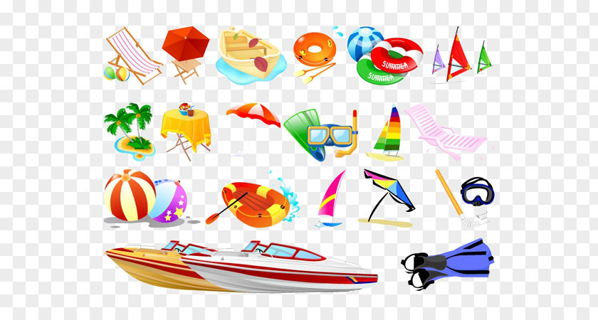 Sea Travel Elements Animation Clip Art PNG