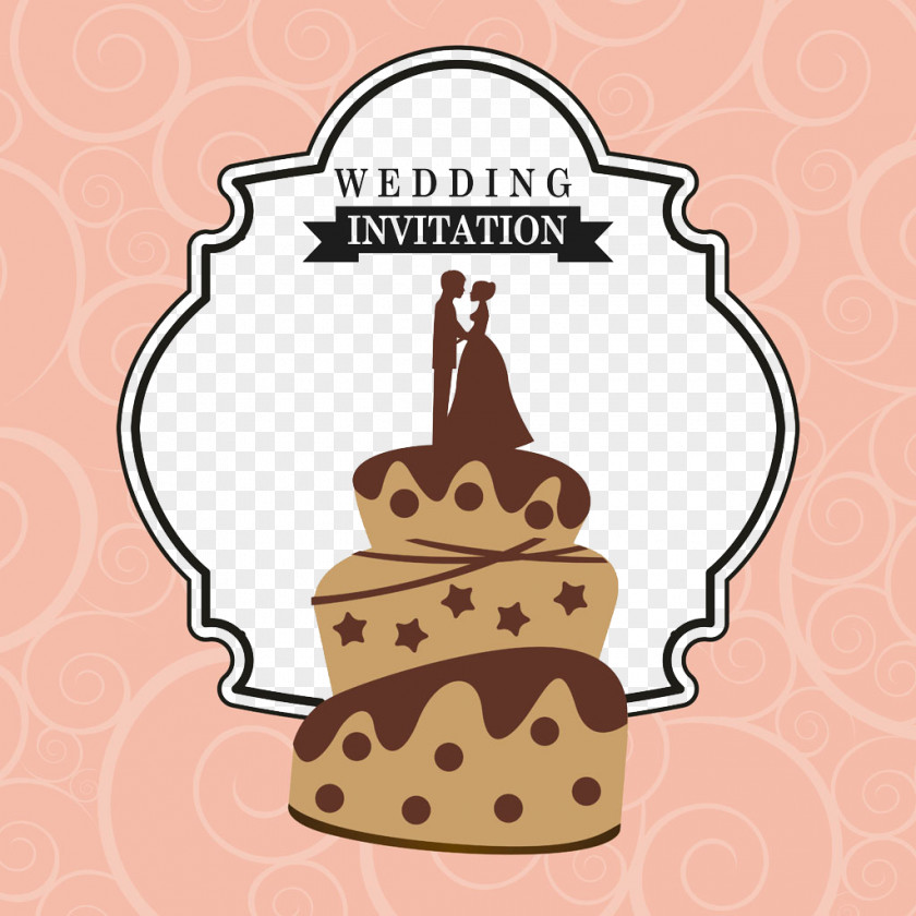 Vector Wedding Cake Invitation Marriage PNG