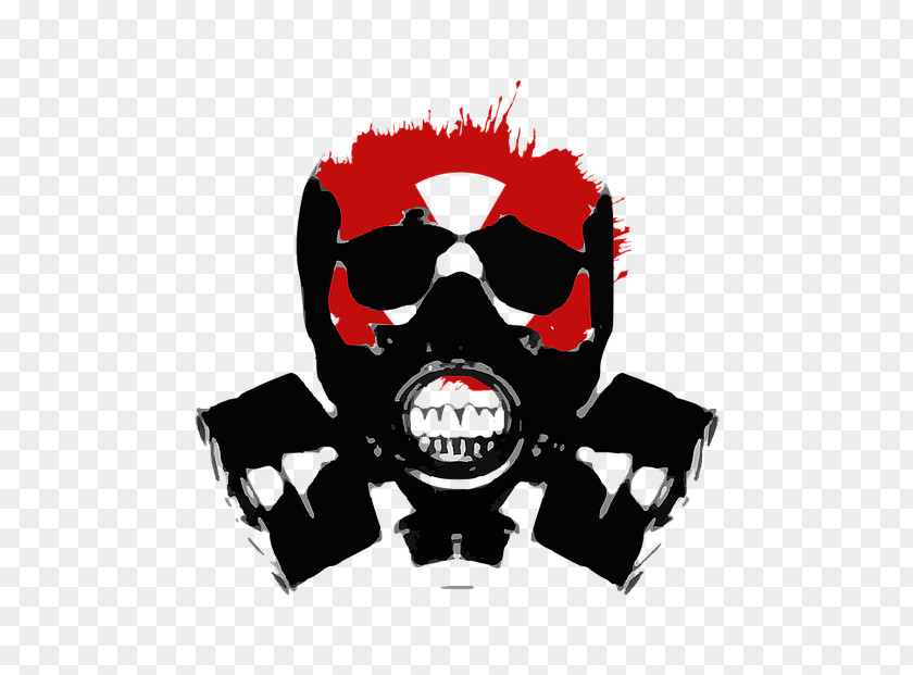 Gas Mask Skull T-shirt Clip Art PNG