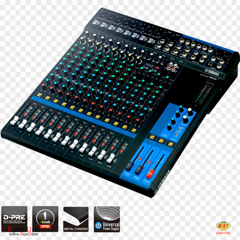 Microphone Audio Mixers Yamaha Mixer MG16XU Dynamic Range Compression PNG