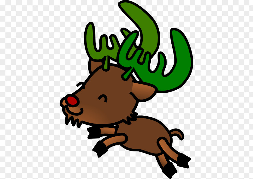 Dancing Christmas Deer Rudolph Reindeer Santa Claus Clip Art PNG