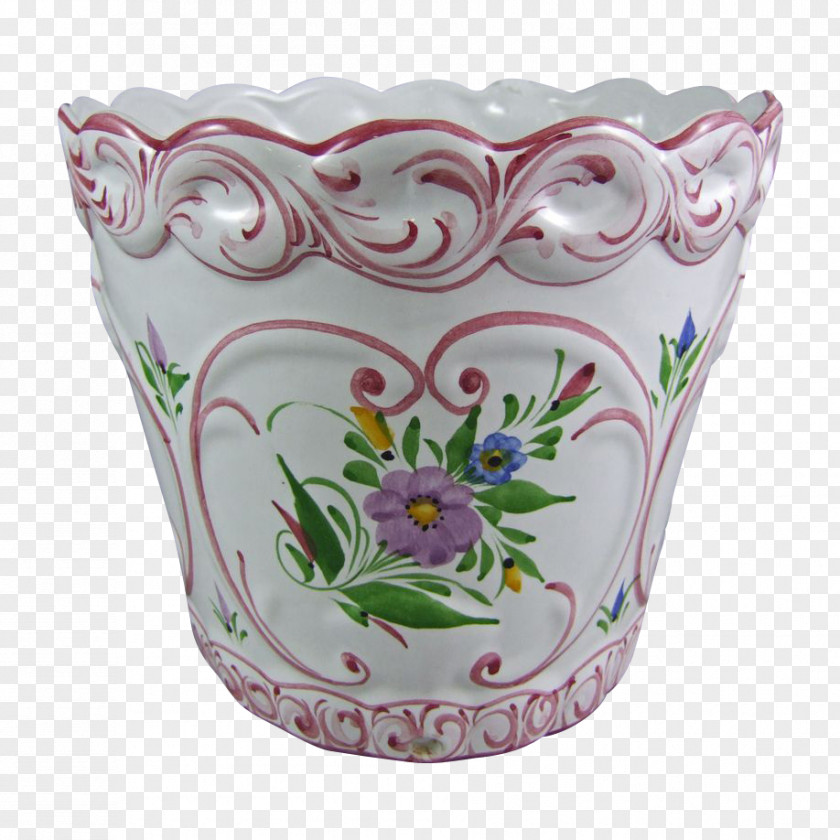 Hand-painted Flower Pot Flowerpot Porcelain Purple PNG