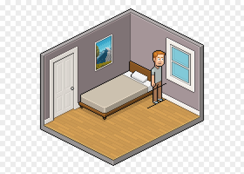 Italy Visa Pixel Art Bedroom Isometric Projection Wall PNG