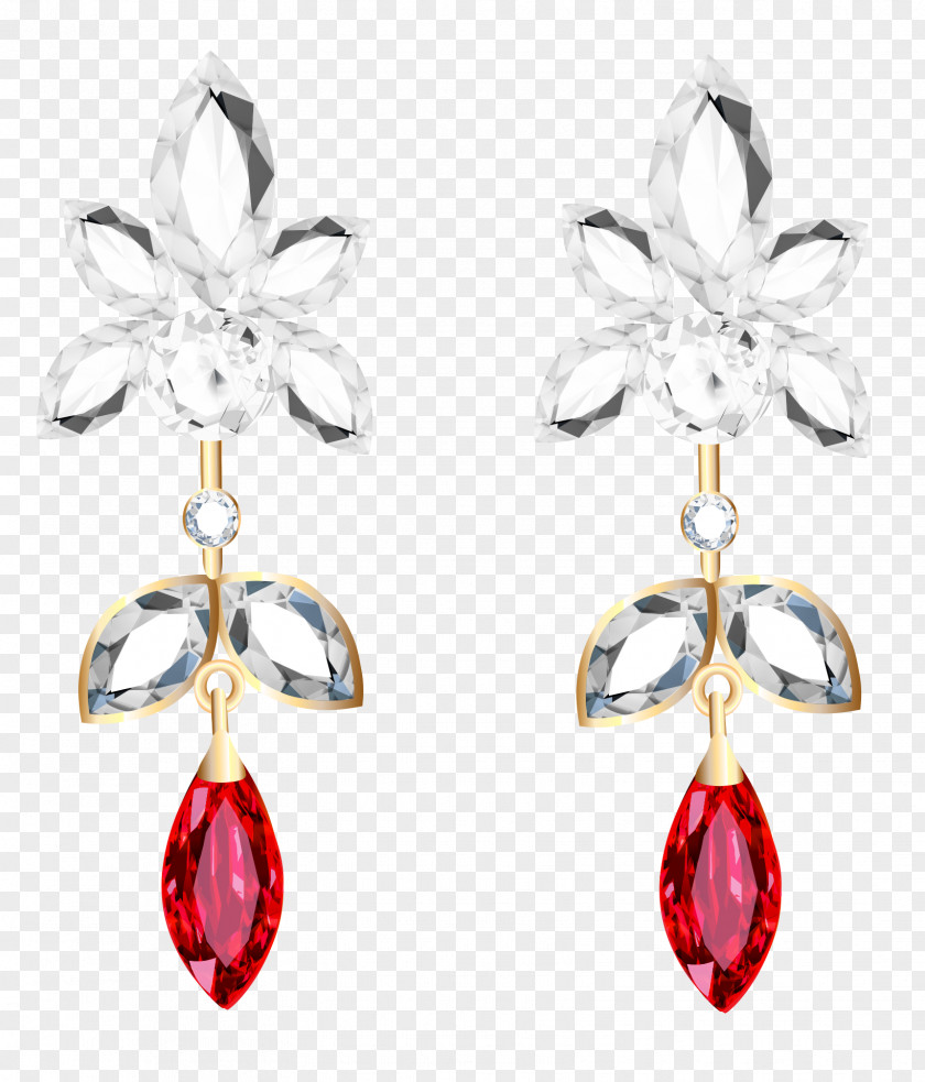 Transparent Diamond And Ruby Earrings Clipart Earring Jewellery Necklace Clip Art PNG
