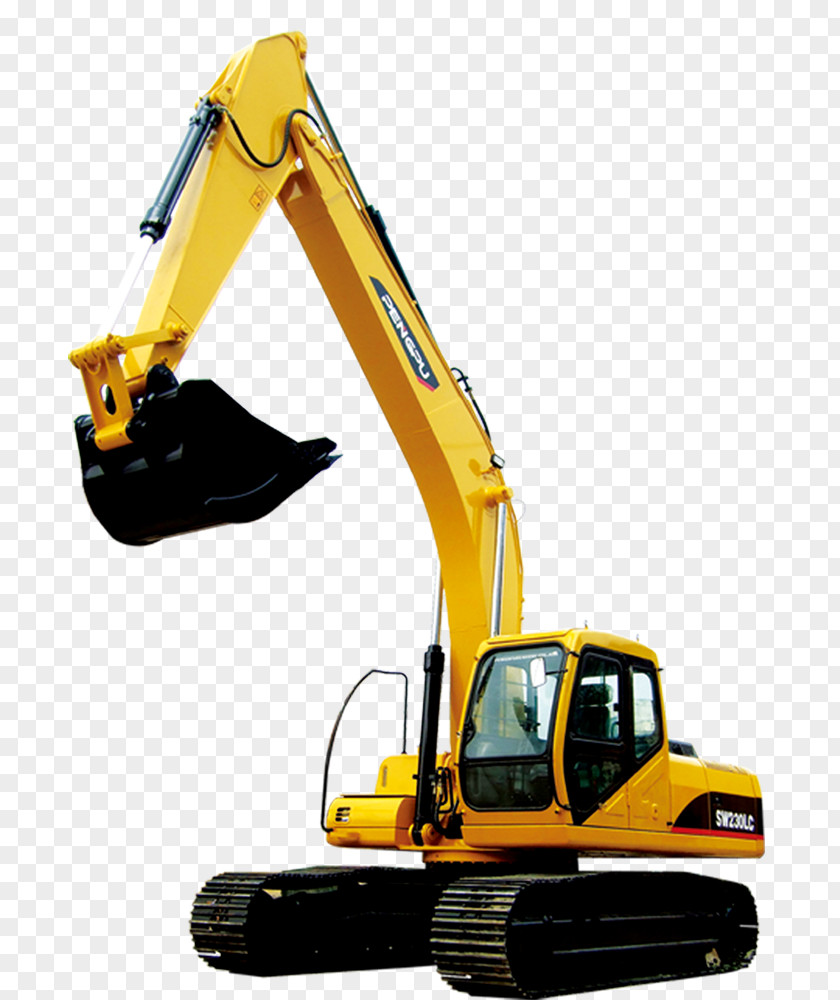 Yellow Excavator Machine Download PNG