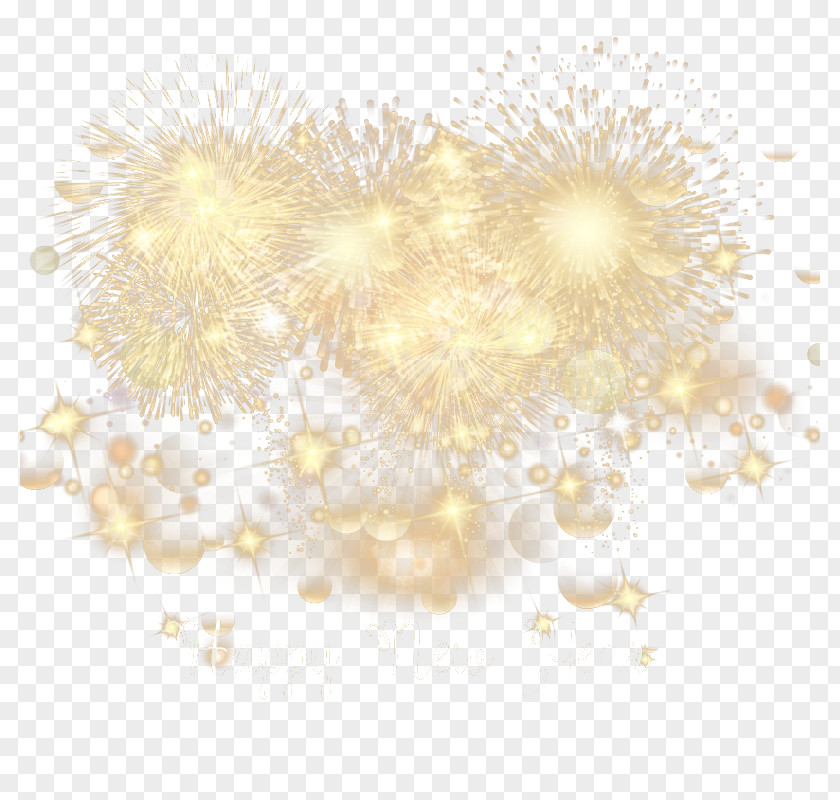 Golden Fireworks New Year Greeting Card Vector Yellow Lighting Pattern PNG