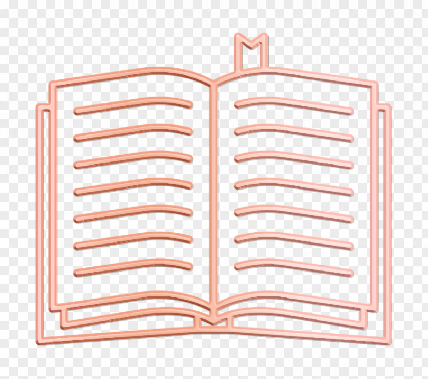 Linear Detailed High School Elements Icon Book PNG