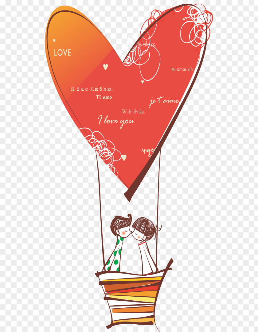 Love Balloon Illustration PNG