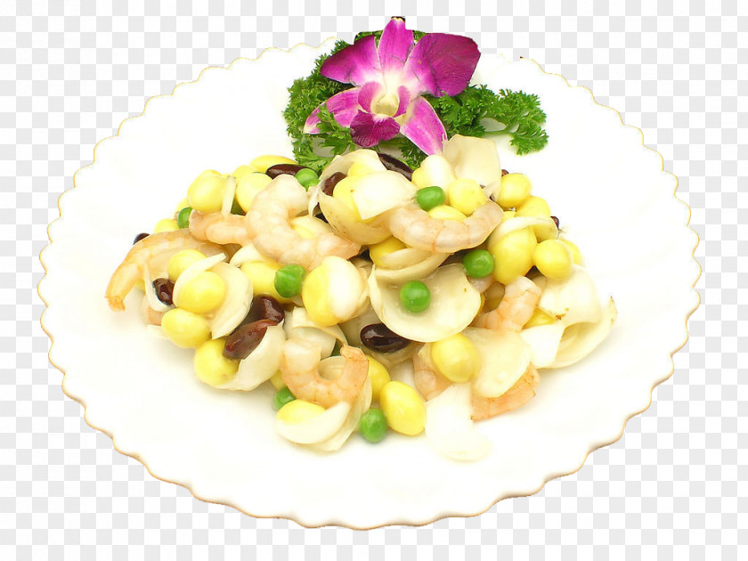 Shrimp Fried Ginkgo Lily Vegetarian Cuisine Biloba Chinese Dish PNG