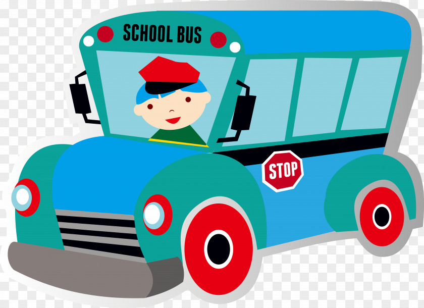 Cartoon School Bus T-shirt Clip Art PNG