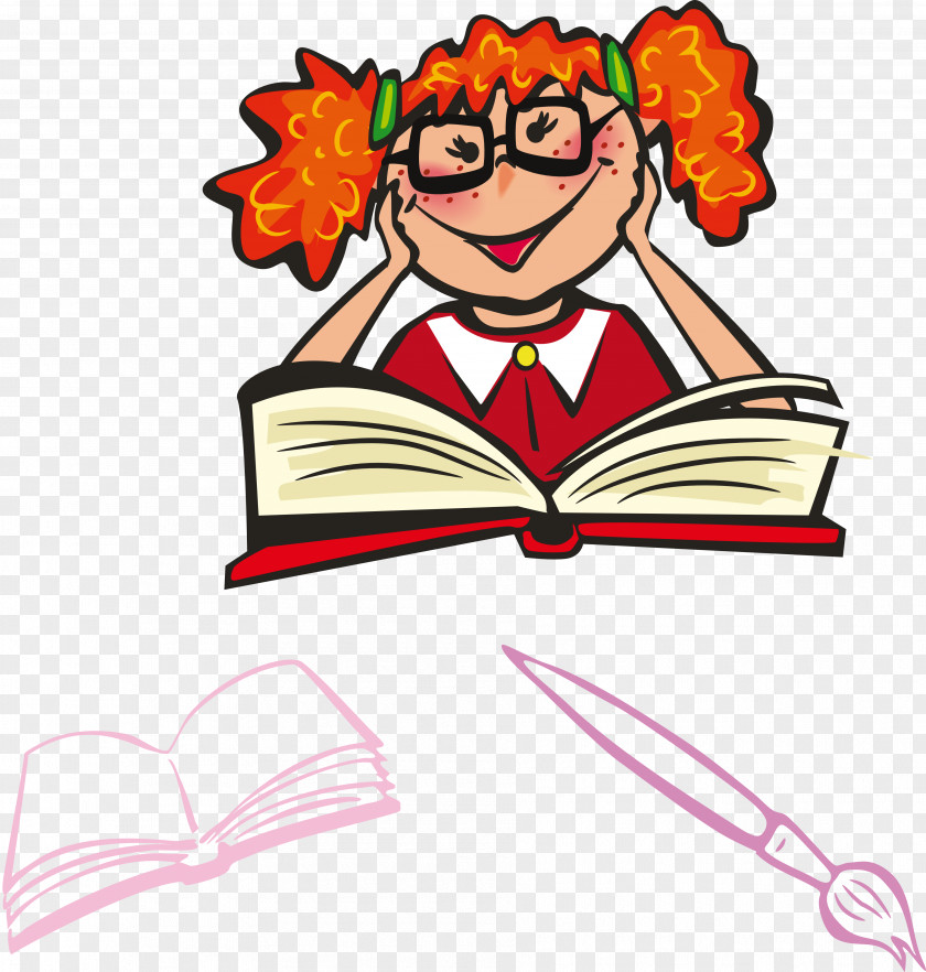 Child Reading Clip Art PNG