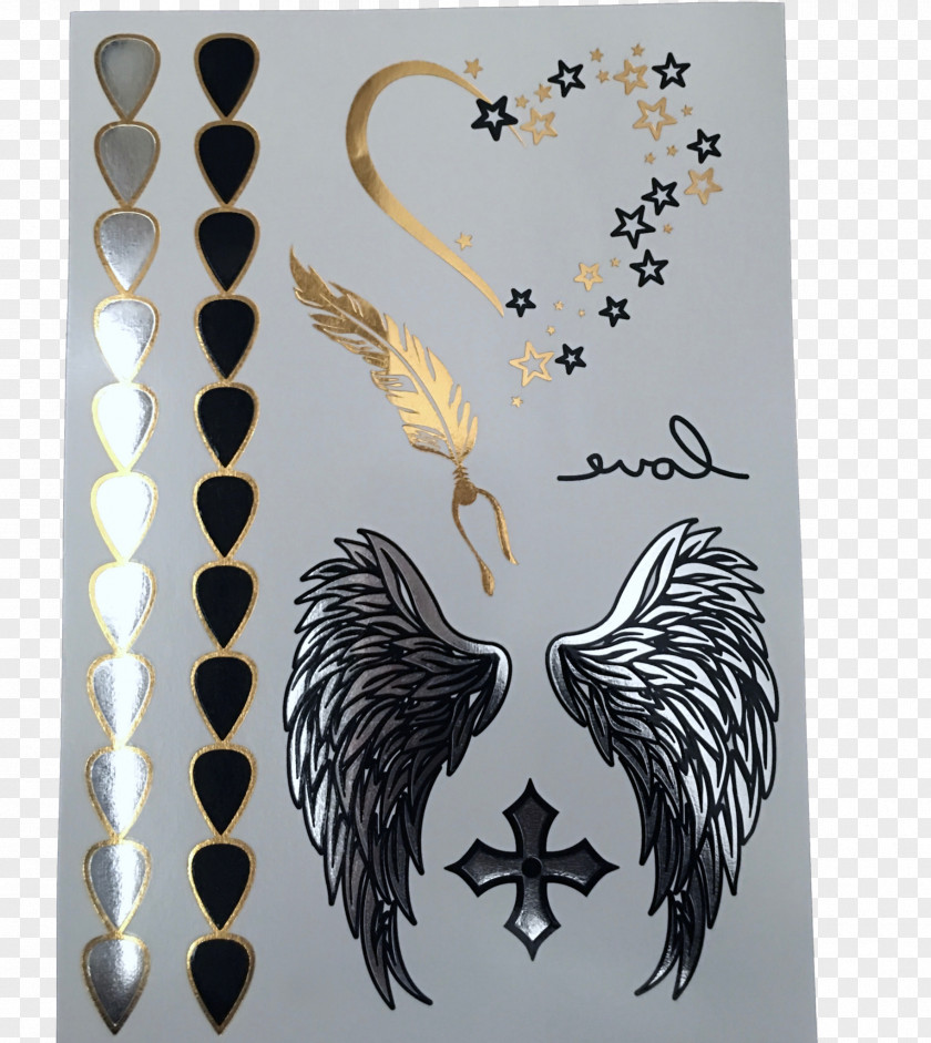 Wings Tattoo Sleeve Flash Abziehtattoo Black-and-gray PNG