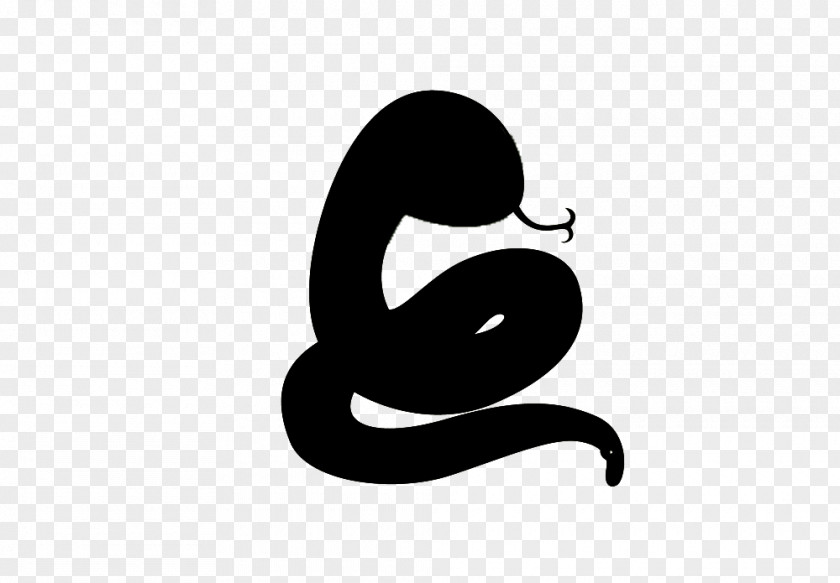 Black Silhouette Cartoon Snake Drawing PNG