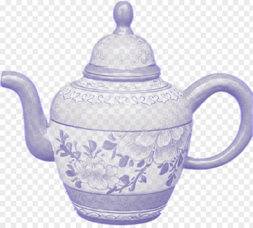 Kettle Blue And White Pottery Teapot Mug PNG