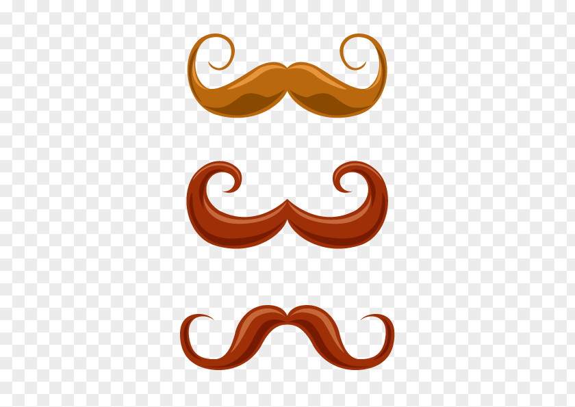 Vector Set Brown Beard Moustache PNG