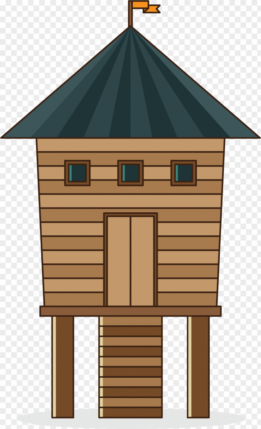 Cartoon Forest Cottage House Euclidean Vector Illustration PNG