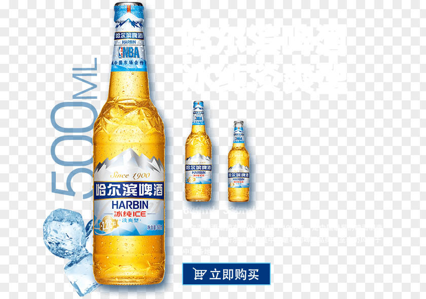 Beer Bottle Harbin Brewery PNG