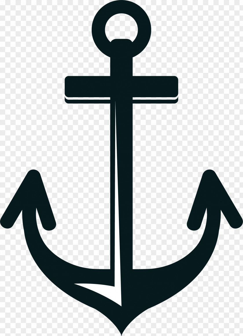 Hand Painted Black Anchor Circle Ship Ankerkette Watercraft Clip Art PNG