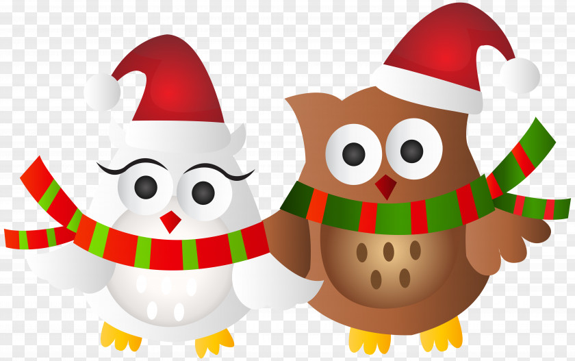 Christmas Owls Transparent Clip Art Image Owl Santa Claus Ornament PNG