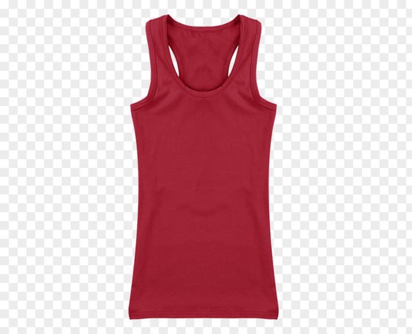 Red Sports Vest T-shirt Sleeveless Shirt Neck PNG