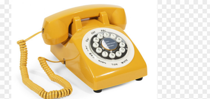 Cordless Telephone Wild & Wolf 1950's American Diner Phone Yellow Furniture PNG