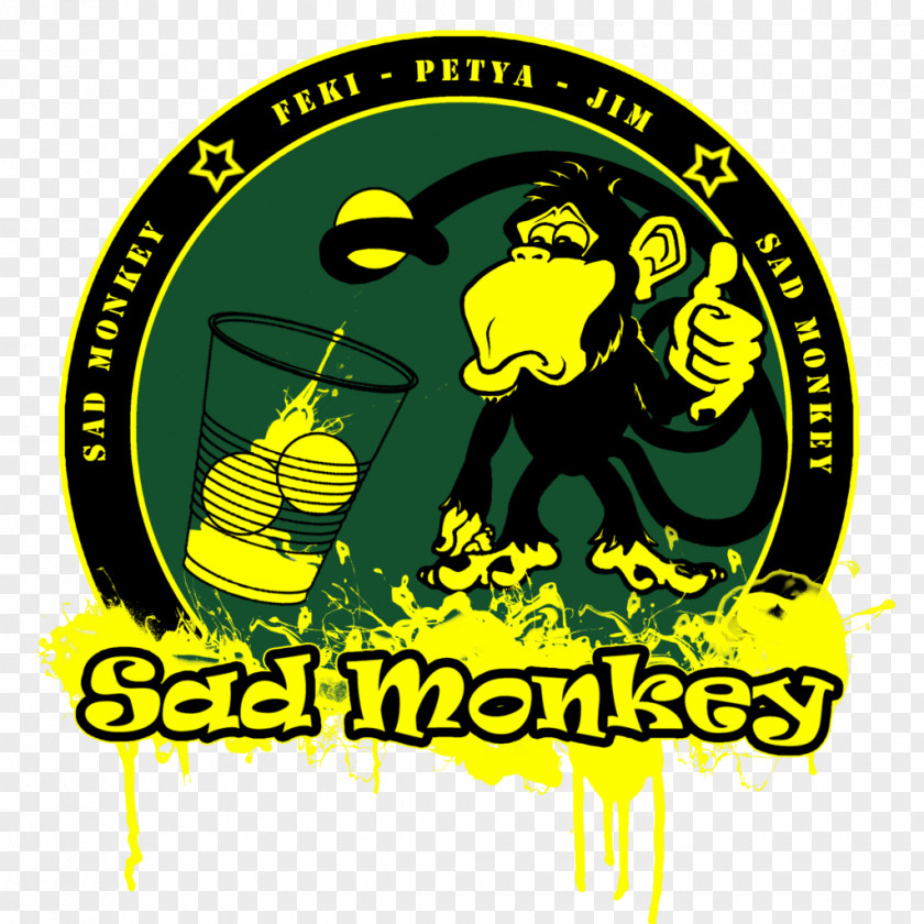 Sad Monkey Honey Bee Yellow Logo PNG