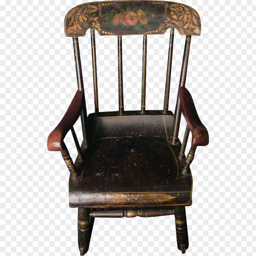 Childlike Hand Painted Rocking Chairs Antique Furniture PNG