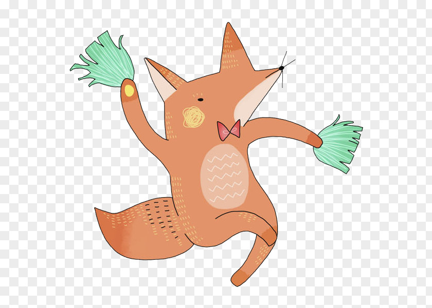 Red Fox Cat Illustration PNG