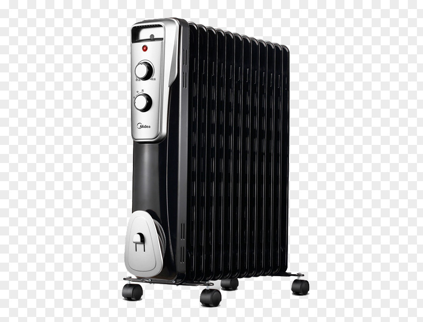 Black Oil Radiator Heater Fan Electricity Home Appliance PNG