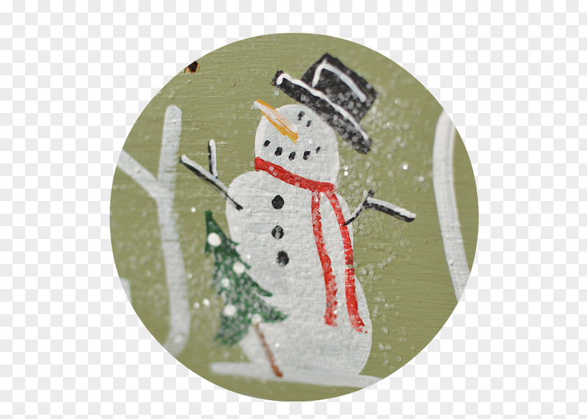 Hand Painted House Snowman PNG