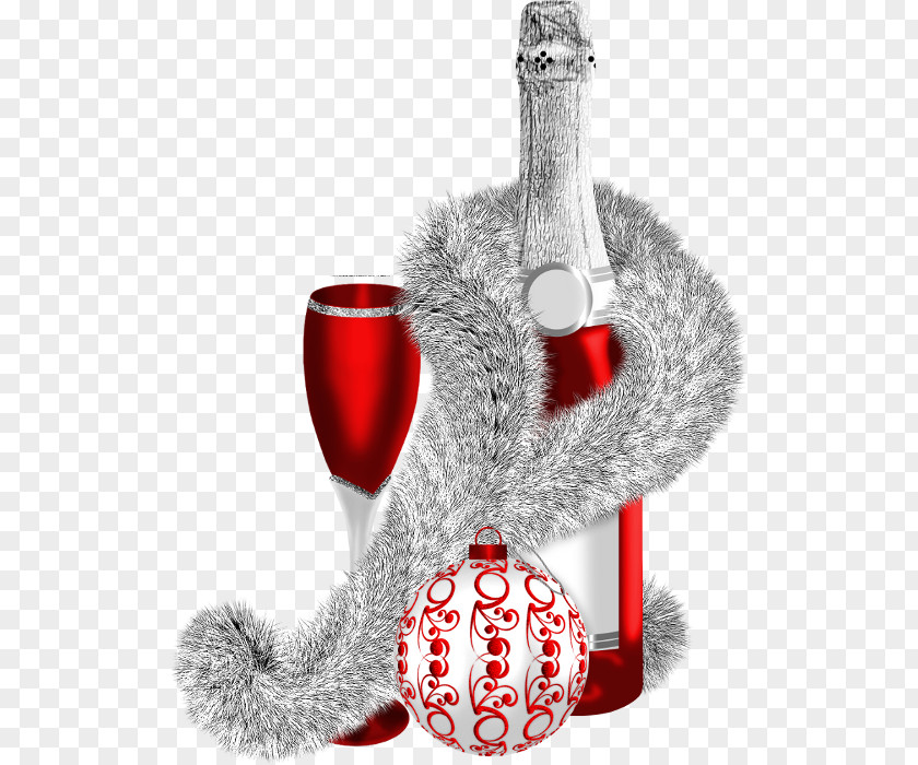 A Bottle Of Red Wine New Year Christmas Striking Clock PNG