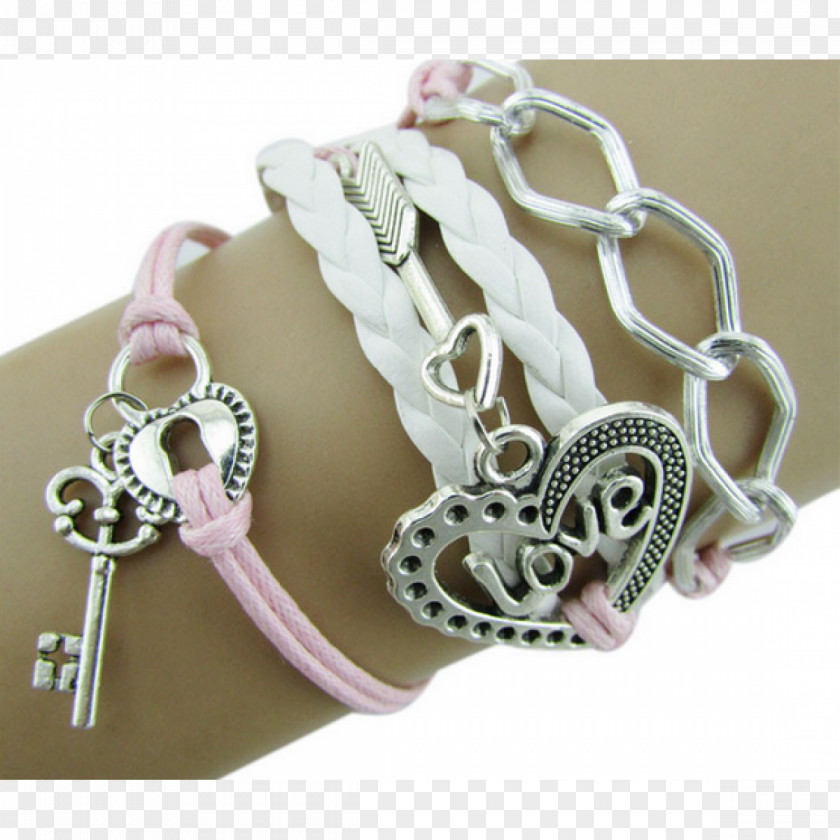 Bracelet Charm Friendship Chain Heart PNG