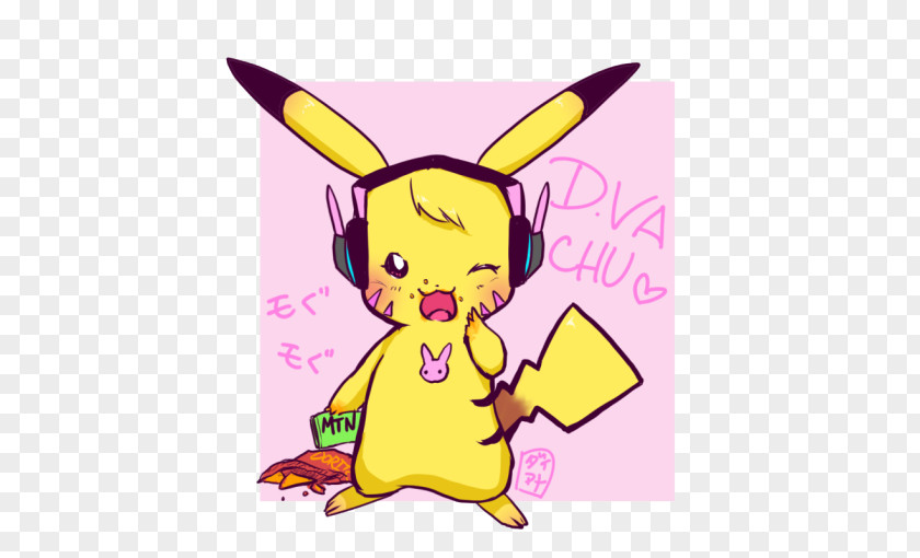 Overwatch D.Va Pikachu Rabbit Easter Bunny PNG Bunny, pikachu clipart PNG