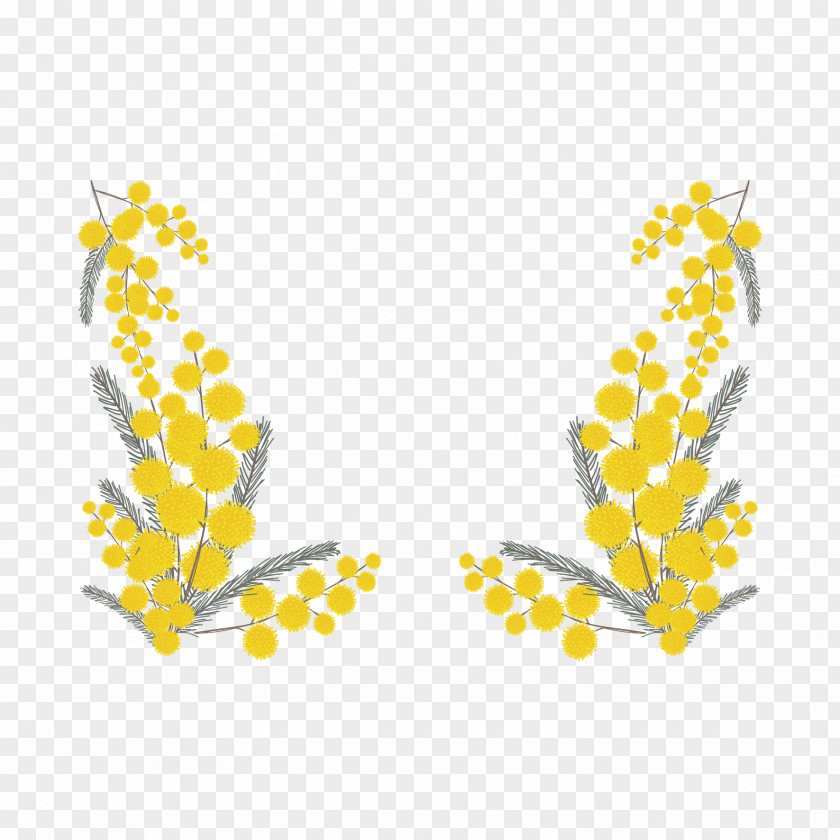 Vector Yellow Flower Cocktail Drawing Illustration PNG