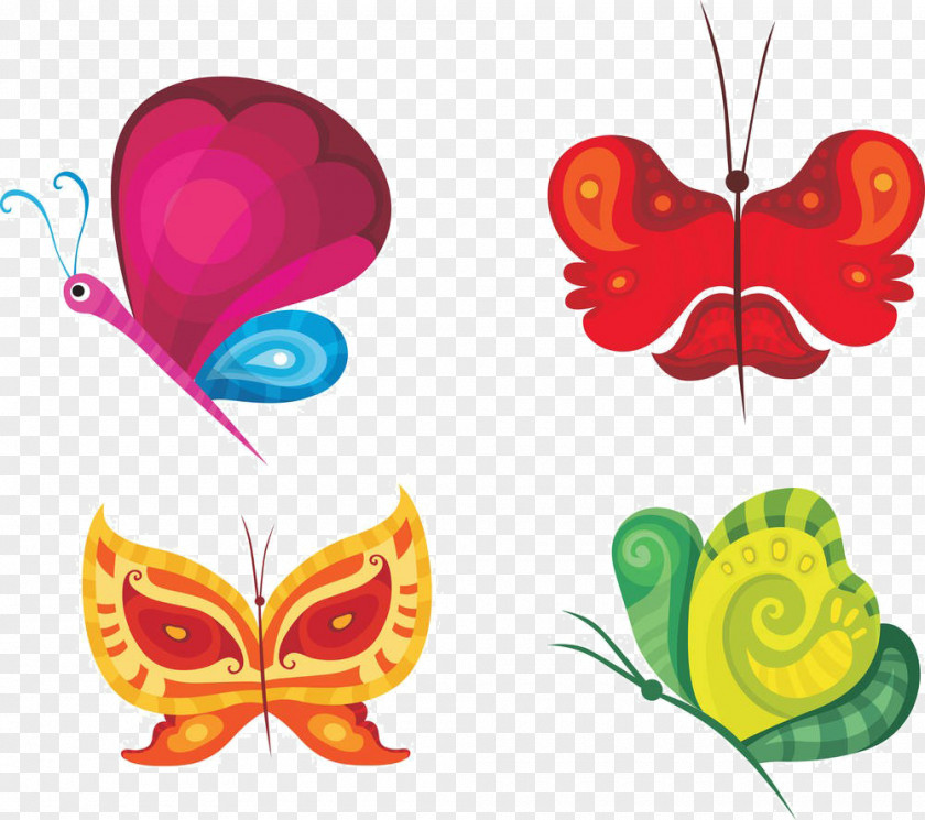 Cartoon Butterfly Material Insect Illustration PNG