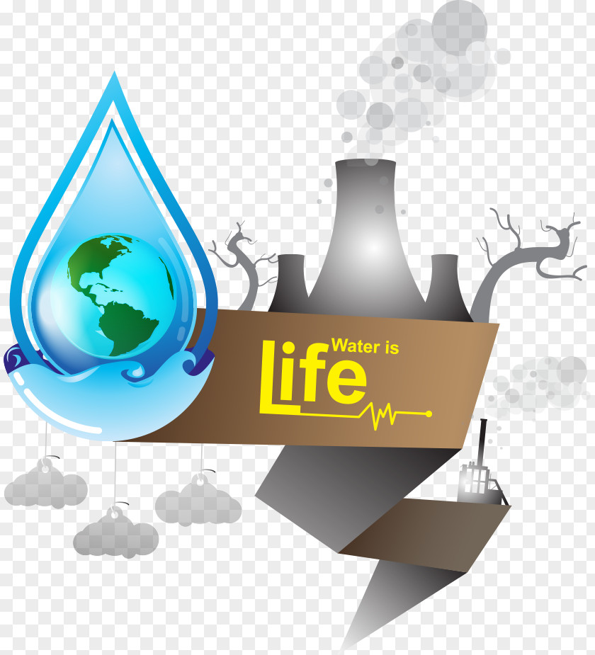 Earth Contaminated Water Droplets Vector Infographic Resources PNG