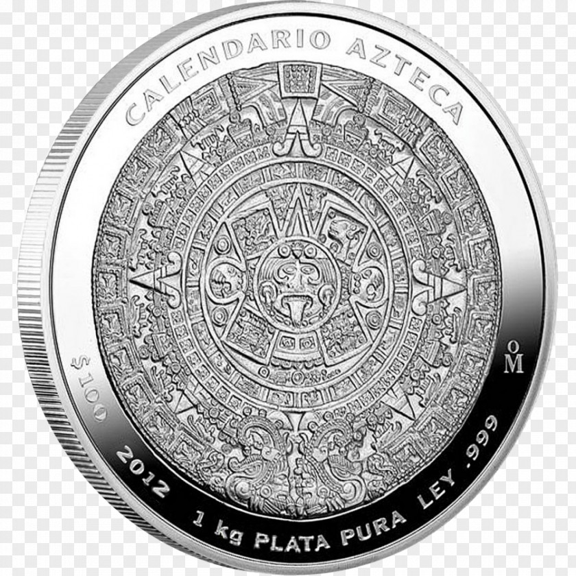 Silver Maya Civilization Aztec Calendar Mexico PNG