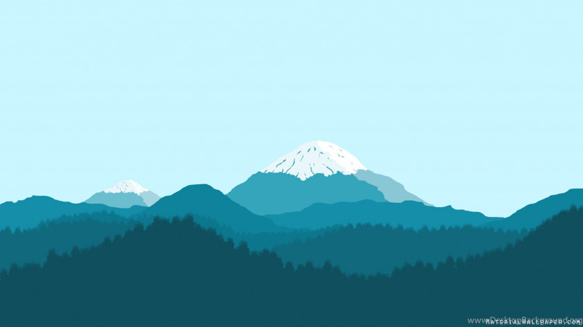 Mountain Desktop Wallpaper Material Design Blue PNG