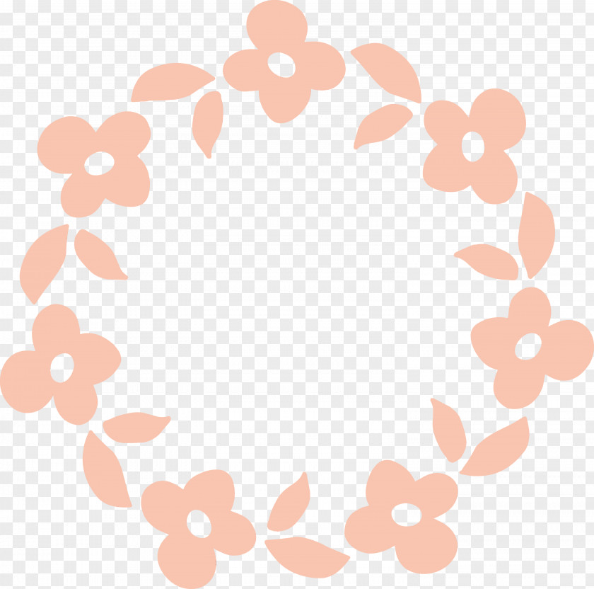 Pink Circle Pattern Leaf Peach PNG