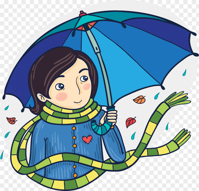 Blue Umbrella Vector Illustration PNG