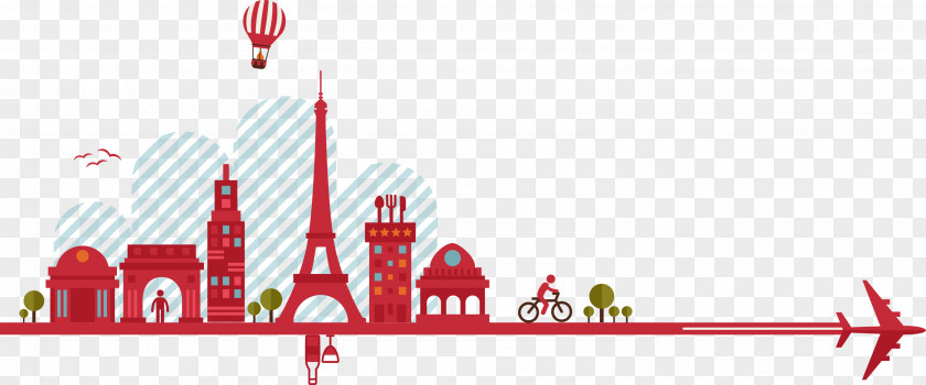 Creative Paris City Vector Infographic Drawing Silhouette PNG